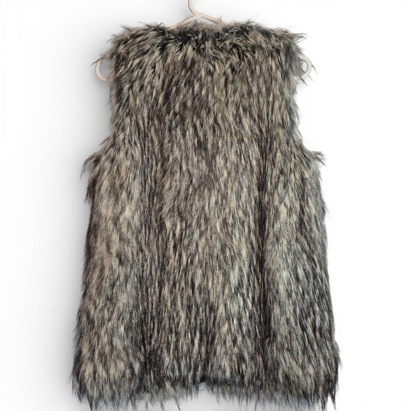 Joie Womens Size XS Vest Faux Fur & Faux Leather w/ Zipper Front - Picture 5 of 10